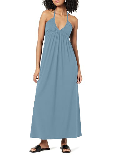Women's Strap Dress Sexy V Neck Ruched Sleeveless Solid Color Maxi Long Dress Banquet Beach Bar display picture 6