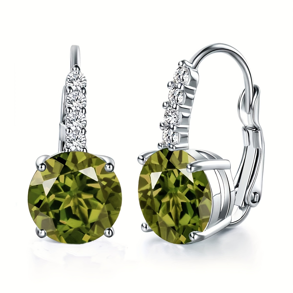 1 Paar Elegant Einfacher Stil Glänzend Runden Inlay Kupfer Zirkon Vergoldet Ohrringe display picture 10