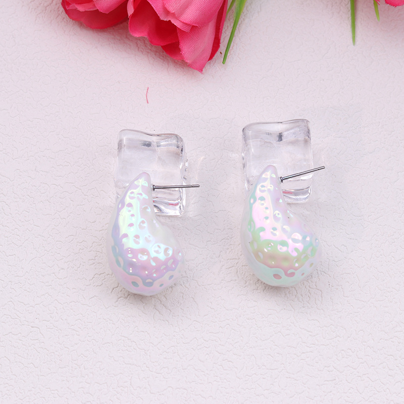1 Pair IG Style Simple Style Water Droplets Arylic Ear Studs display picture 3