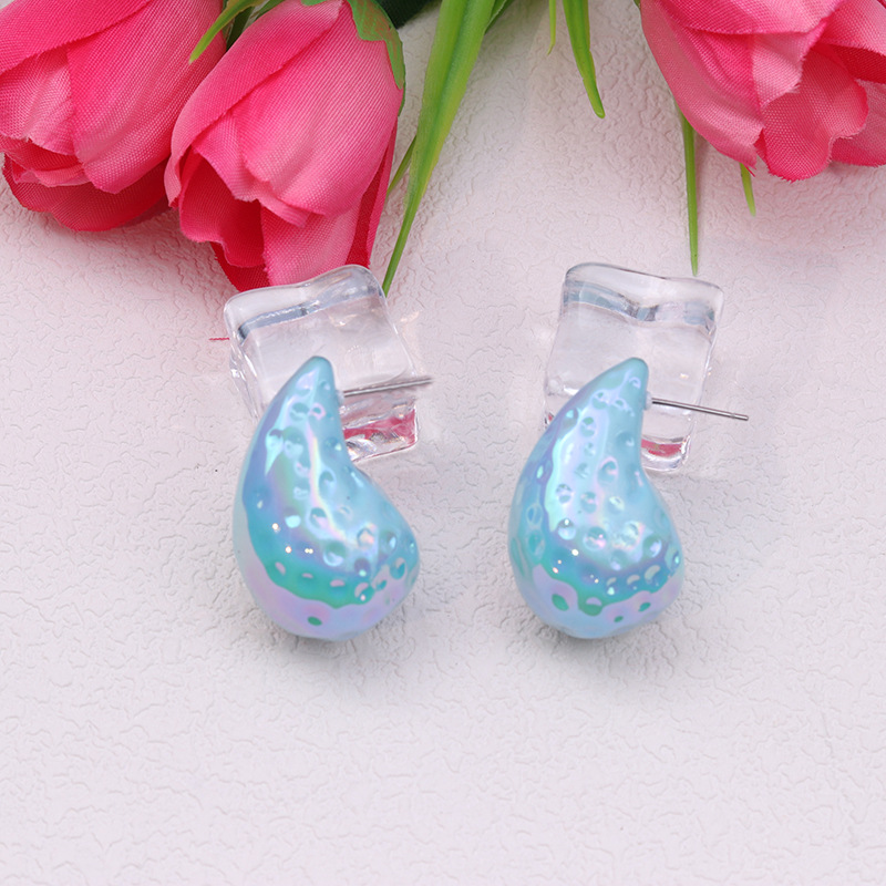 1 Pair IG Style Simple Style Water Droplets Arylic Ear Studs display picture 7