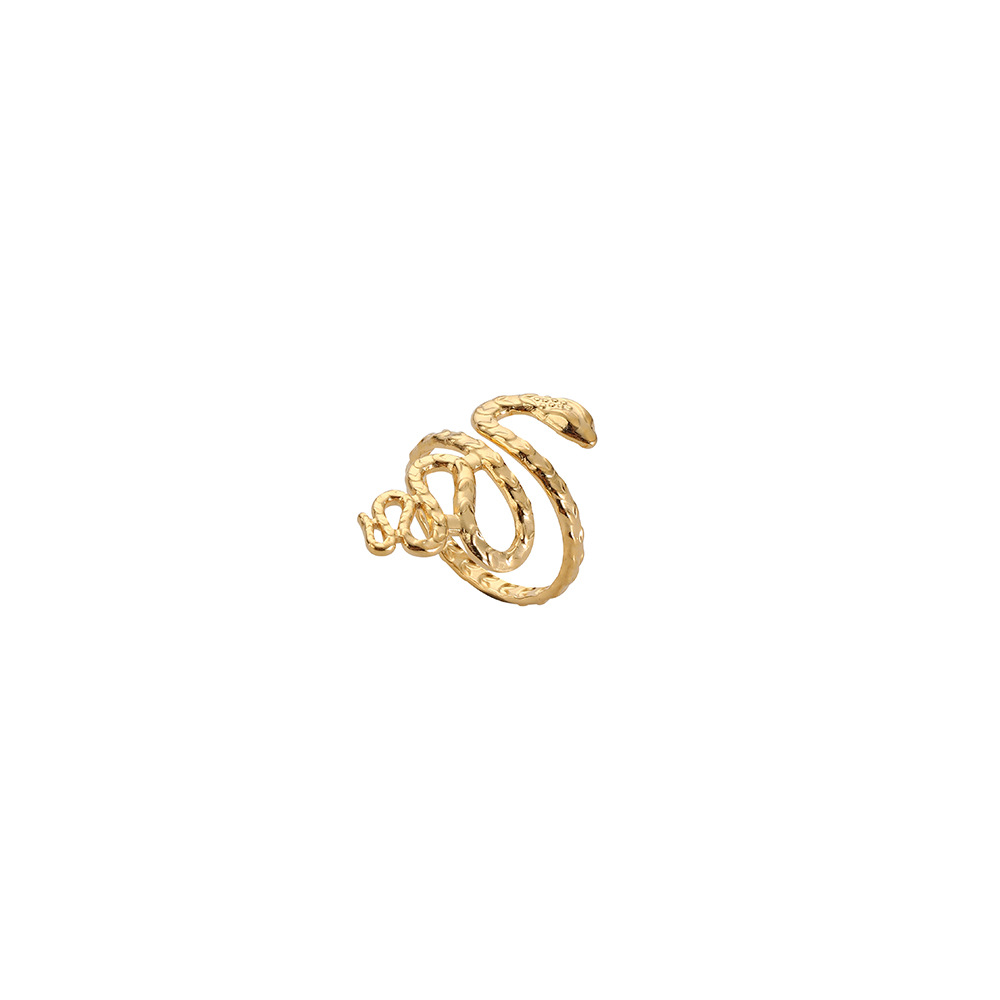 Elegant Queen Classic Style Snake 304 Stainless Steel 18K Gold Plated Open Rings In Bulk display picture 1