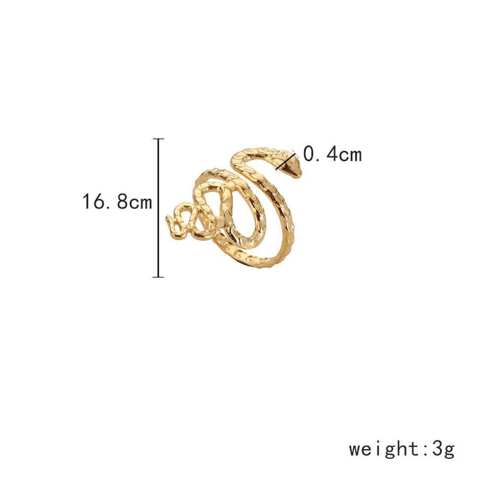 Elegant Queen Classic Style Snake 304 Stainless Steel 18K Gold Plated Open Rings In Bulk display picture 2