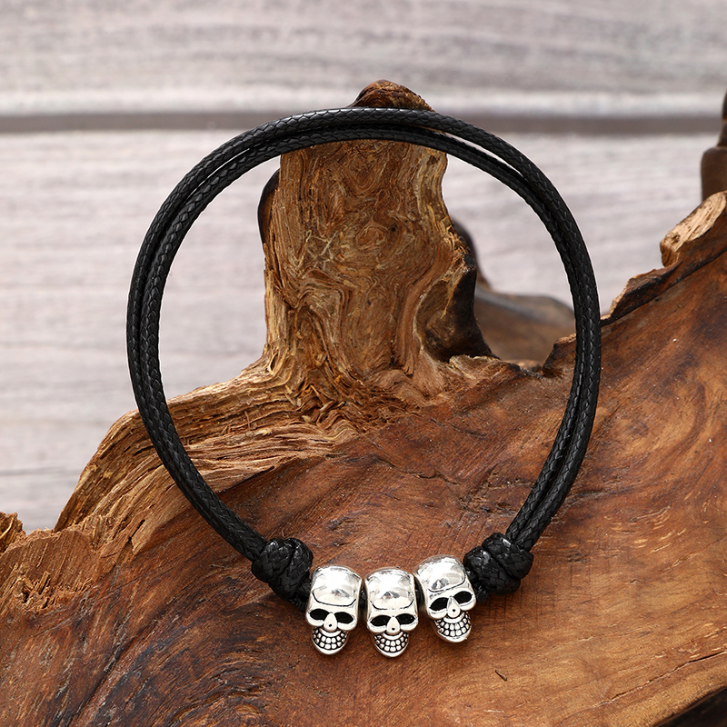 Casual Simple Style Commute Tortoise Flower Skull Alloy Leather Women's Bracelets display picture 2