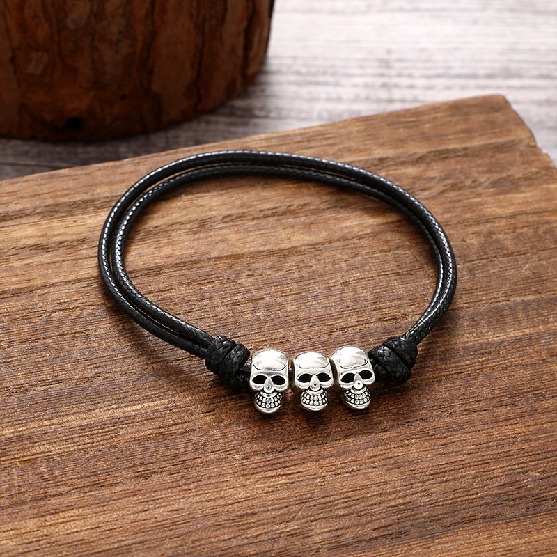 Casual Simple Style Commute Tortoise Flower Skull Alloy Leather Women's Bracelets display picture 3