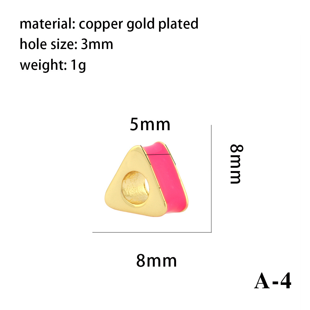 1 Piece Diameter 6 Mm Diameter 8mm Copper 18K Gold Plated Triangle Pentagram Heart Shape Polished Beads Chain display picture 9