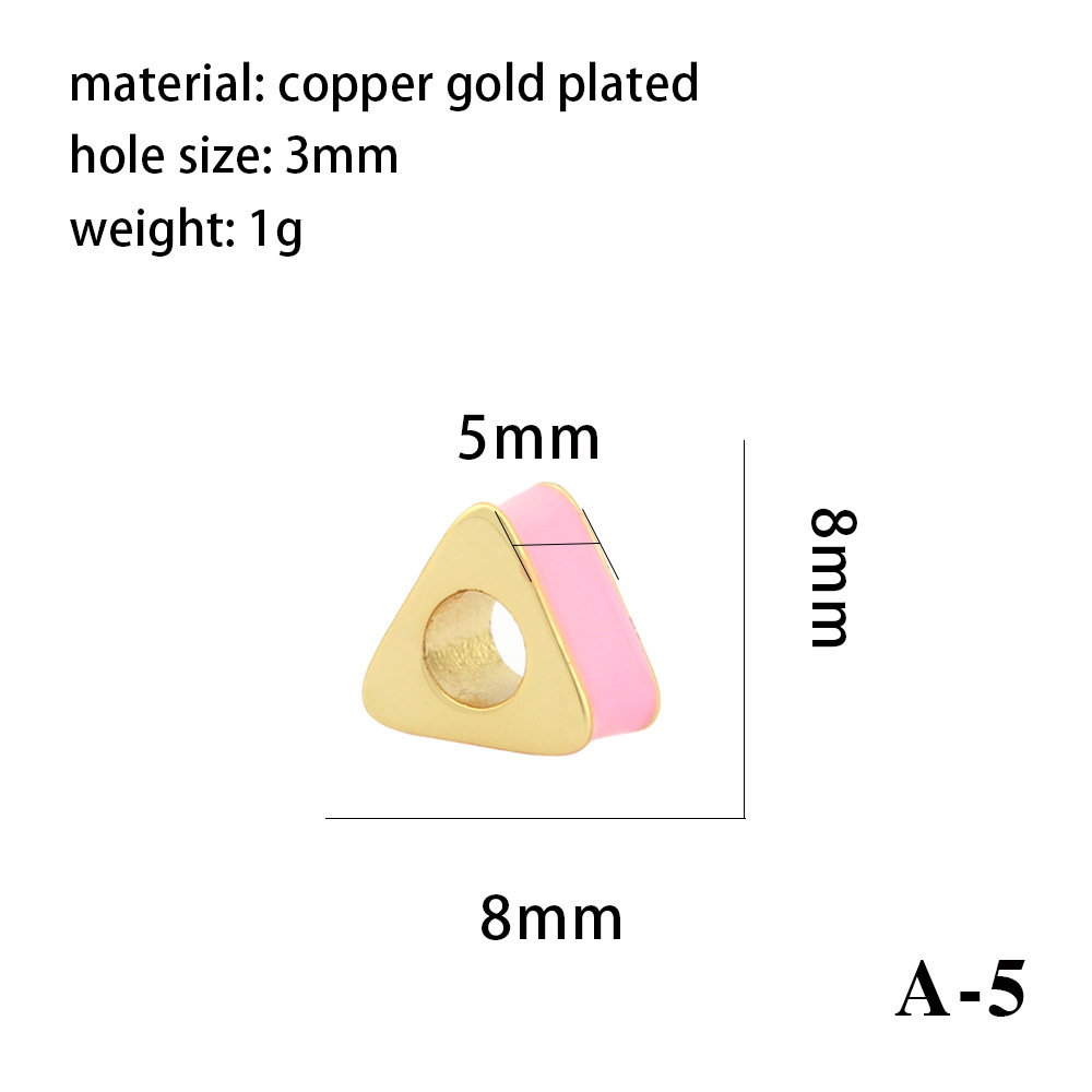 1 Piece Diameter 6 Mm Diameter 8mm Copper 18K Gold Plated Triangle Pentagram Heart Shape Polished Beads Chain display picture 10