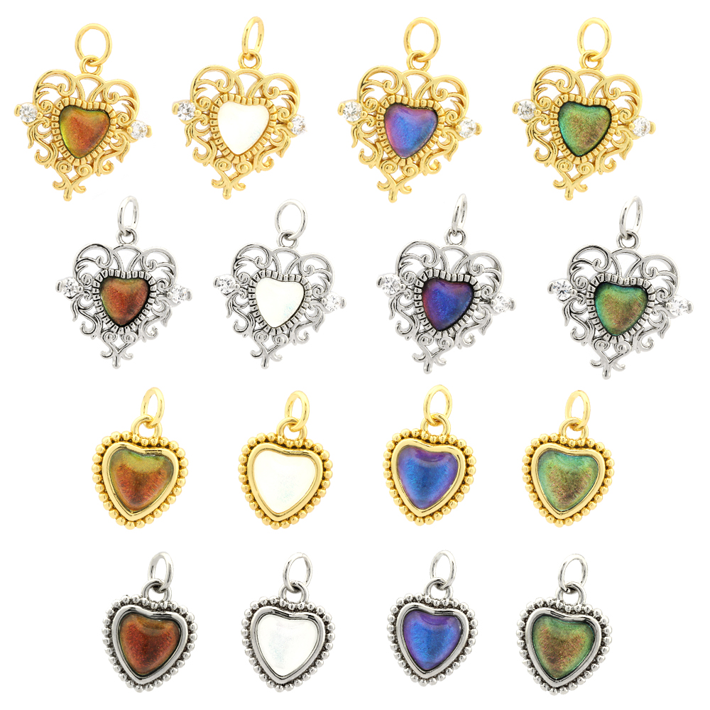 1 Piece Copper Artificial Crystal 18K Gold Plated Heart Shape Polished Pendant Chain display picture 5