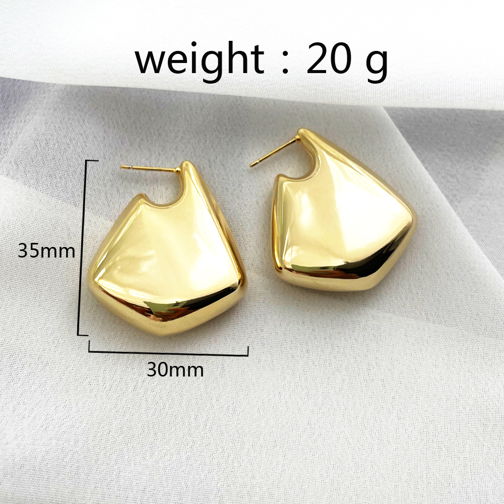1 Pair IG Style Nordic Style Simple Style Irregular Geometric Polishing Metal Copper Copper Alloy 18K Gold Plated Gold Plated Ear Studs display picture 1