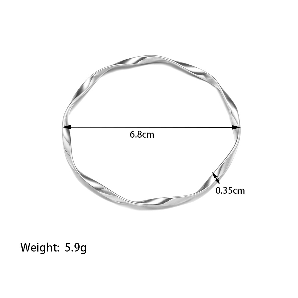 Vacation Simple Style Streetwear Geometric 304 Stainless Steel 18K Gold Plated Bangle In Bulk display picture 5