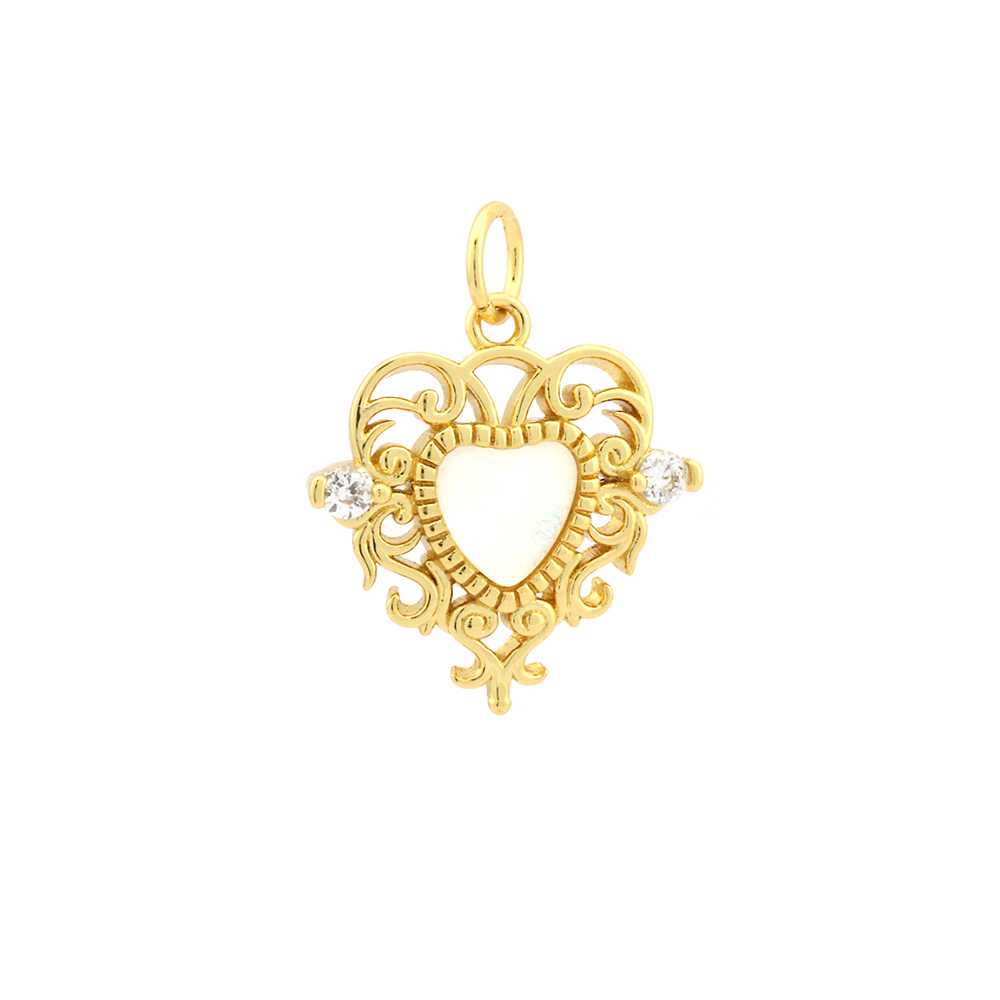 1 Piece Copper Artificial Crystal 18K Gold Plated Heart Shape Polished Pendant Chain display picture 7