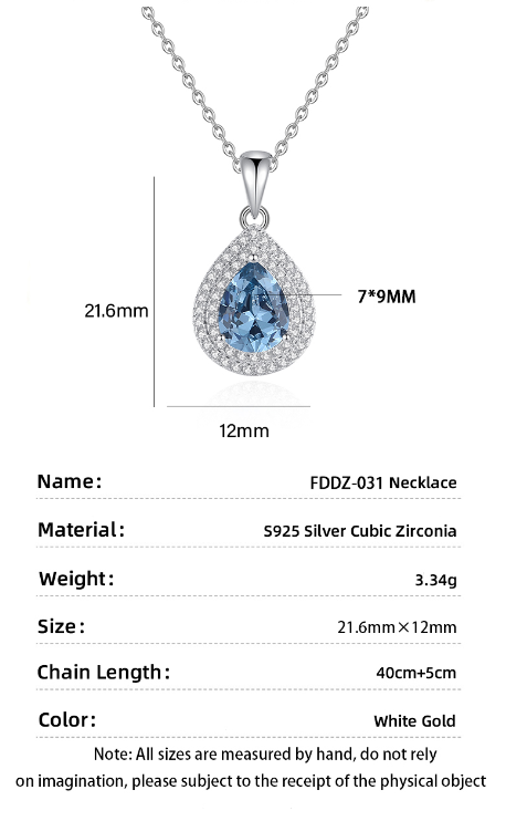 Sterling Silver Elegant Lady Streetwear Inlay Water Droplets Zircon Pendant Necklace display picture 6