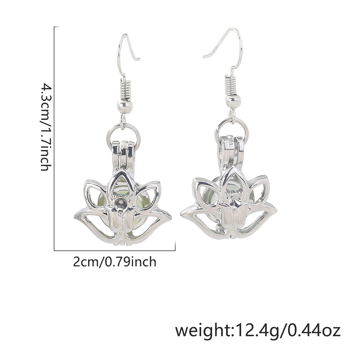 1 Pair IG Style Retro Lotus Elephant Frog Luminous Inlay Zinc Alloy Resin Drop Earrings display picture 1