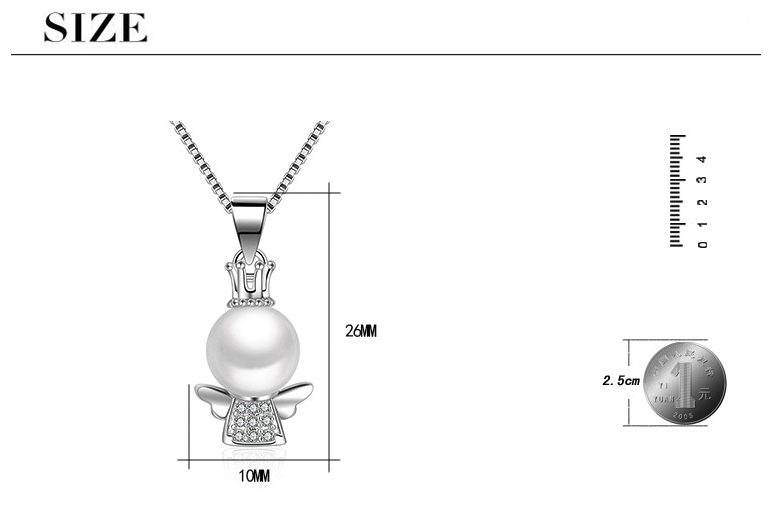 1 Pièce 26*10mm Le Cuivre Perle D'Imitation Zircon Ange Pendentif display picture 8