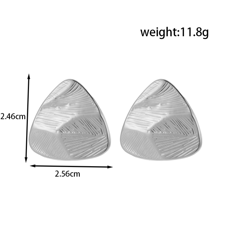 1 Pair IG Style French Style Simple Style Triangle Geometric Round 304 Stainless Steel Ear Studs display picture 2