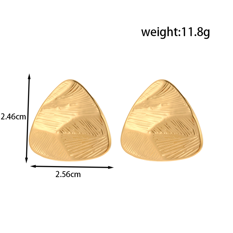 1 زوج نمط IG موديل فرنسي أسلوب بسيط مثلث هندسي مستدير 304 الفولاذ المقاوم للصدأ ترصيع الأذن display picture 5