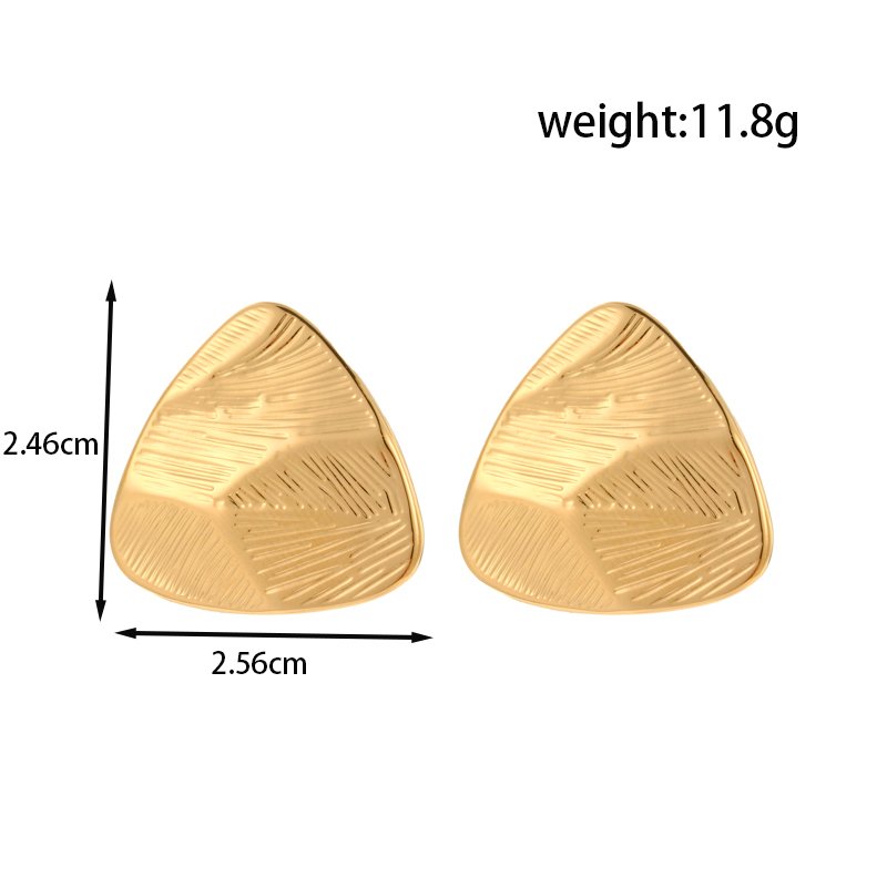 1 Pair IG Style French Style Simple Style Triangle Geometric Round 304 Stainless Steel Ear Studs display picture 5