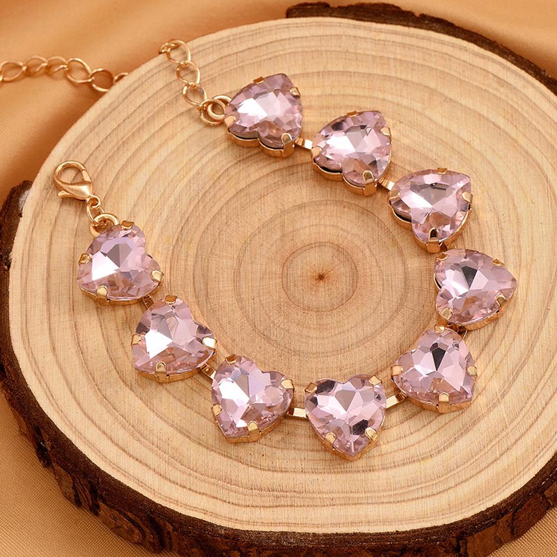 Estilo Simple Brillante Forma De Corazón Aleación Embutido Diamantes De Imitación Mujeres Pulsera display picture 3