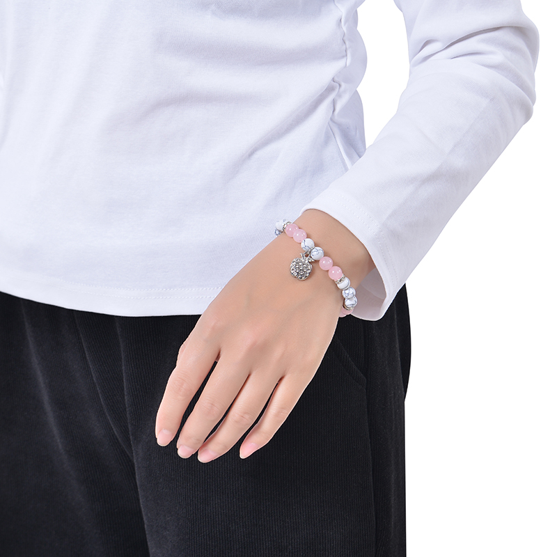 IG Style Simple Style Apple Natural Stone Titanium Steel Beaded Inlay Zircon Women's Bracelets display picture 5