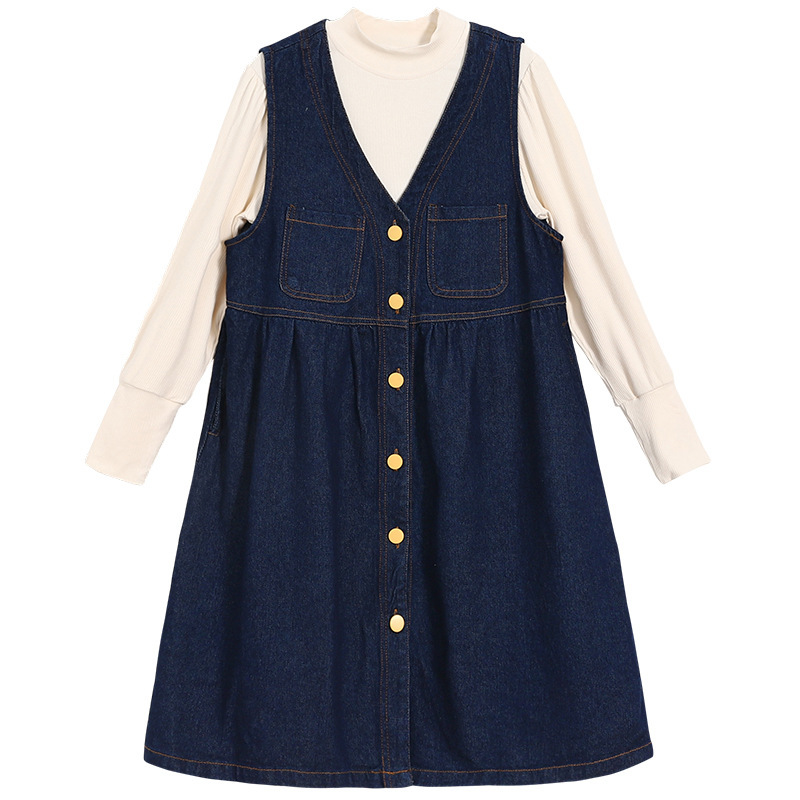 Casual Retro Solid Color Polyester Girls Dresses display picture 5
