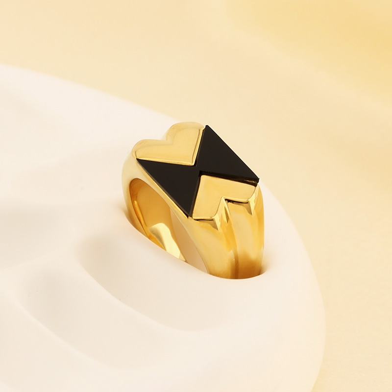Basic Simple Style Classic Style Triangle Round 304 Stainless Steel 18K Gold Plated Rings In Bulk display picture 3