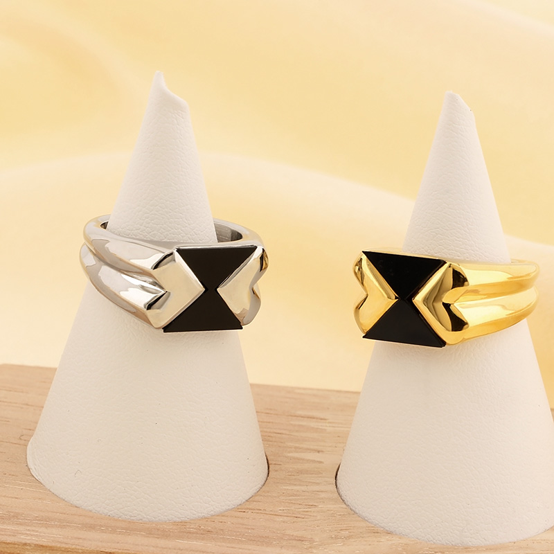 Basic Simple Style Classic Style Triangle Round 304 Stainless Steel 18K Gold Plated Rings In Bulk display picture 7