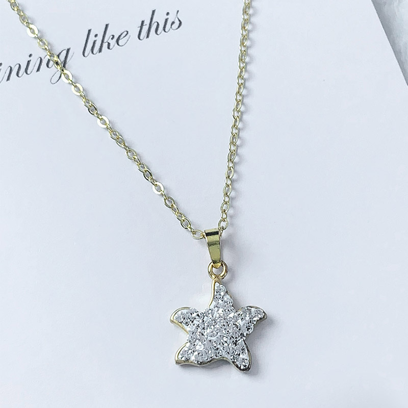 Sterling Silver Cute Sweet Simple Style Plating Inlay Four Leaf Clover Star Artificial Crystal Pendant Necklace display picture 4