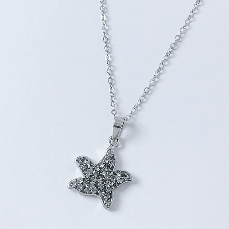 Sterling Silver Cute Sweet Simple Style Plating Inlay Four Leaf Clover Star Artificial Crystal Pendant Necklace display picture 8