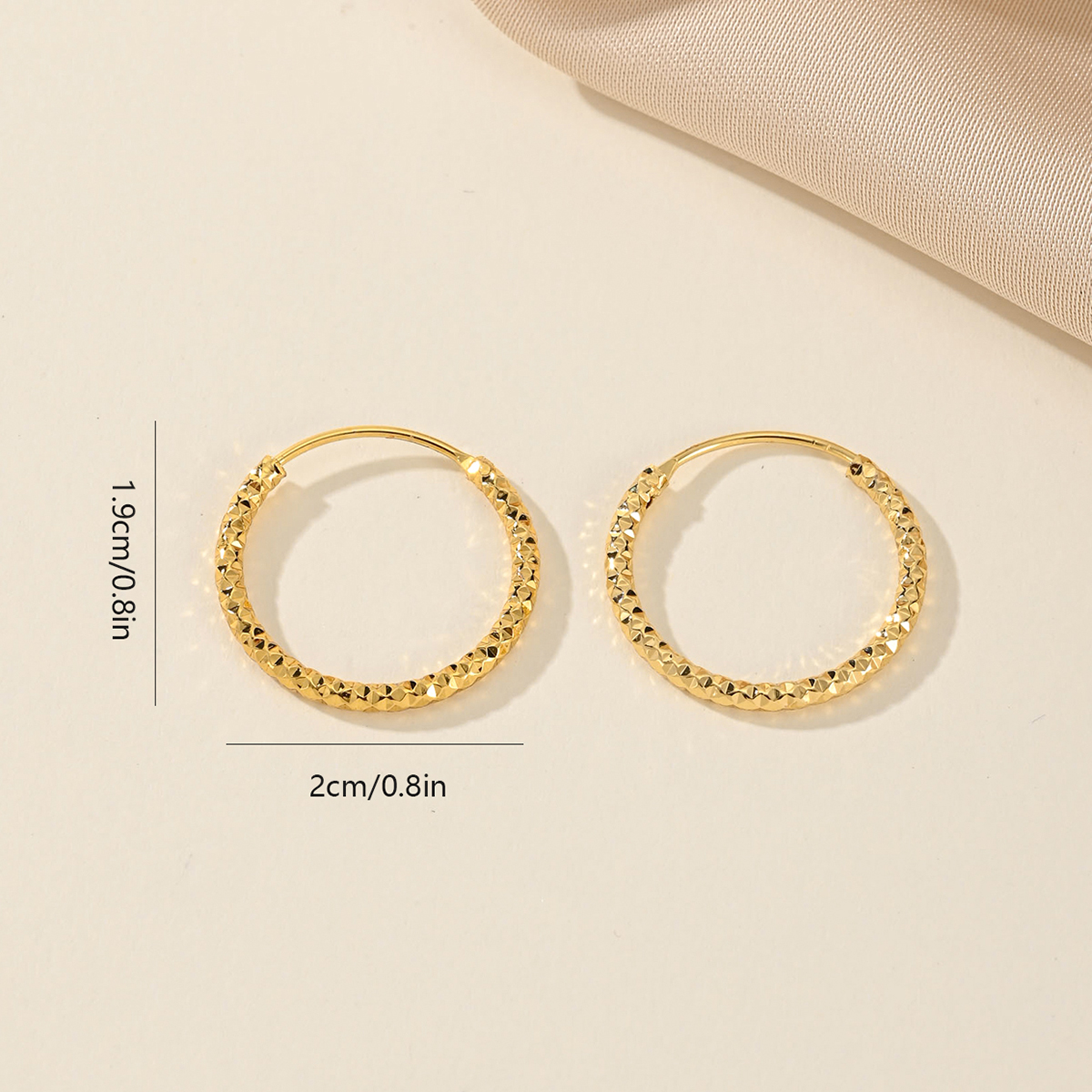 1 Piece Elegant Lady Bridal Round Copper Gold Plated Hoop Earrings display picture 2