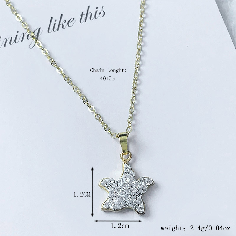 Sterling Silver Cute Sweet Simple Style Plating Inlay Four Leaf Clover Star Artificial Crystal Pendant Necklace display picture 5