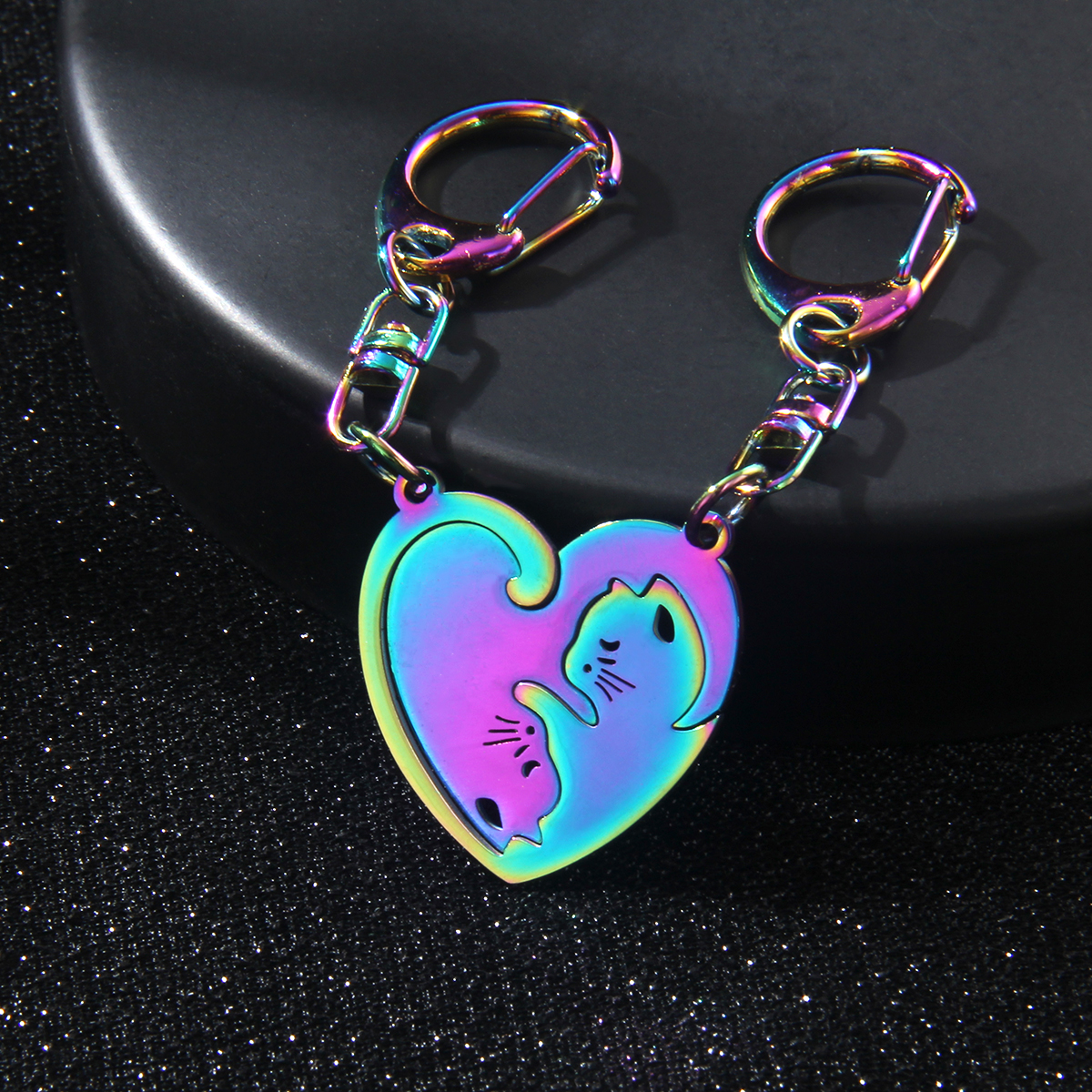 Cute Modern Style Cat 201 Stainless Steel Alloy Plating Bag Pendant Keychain display picture 2