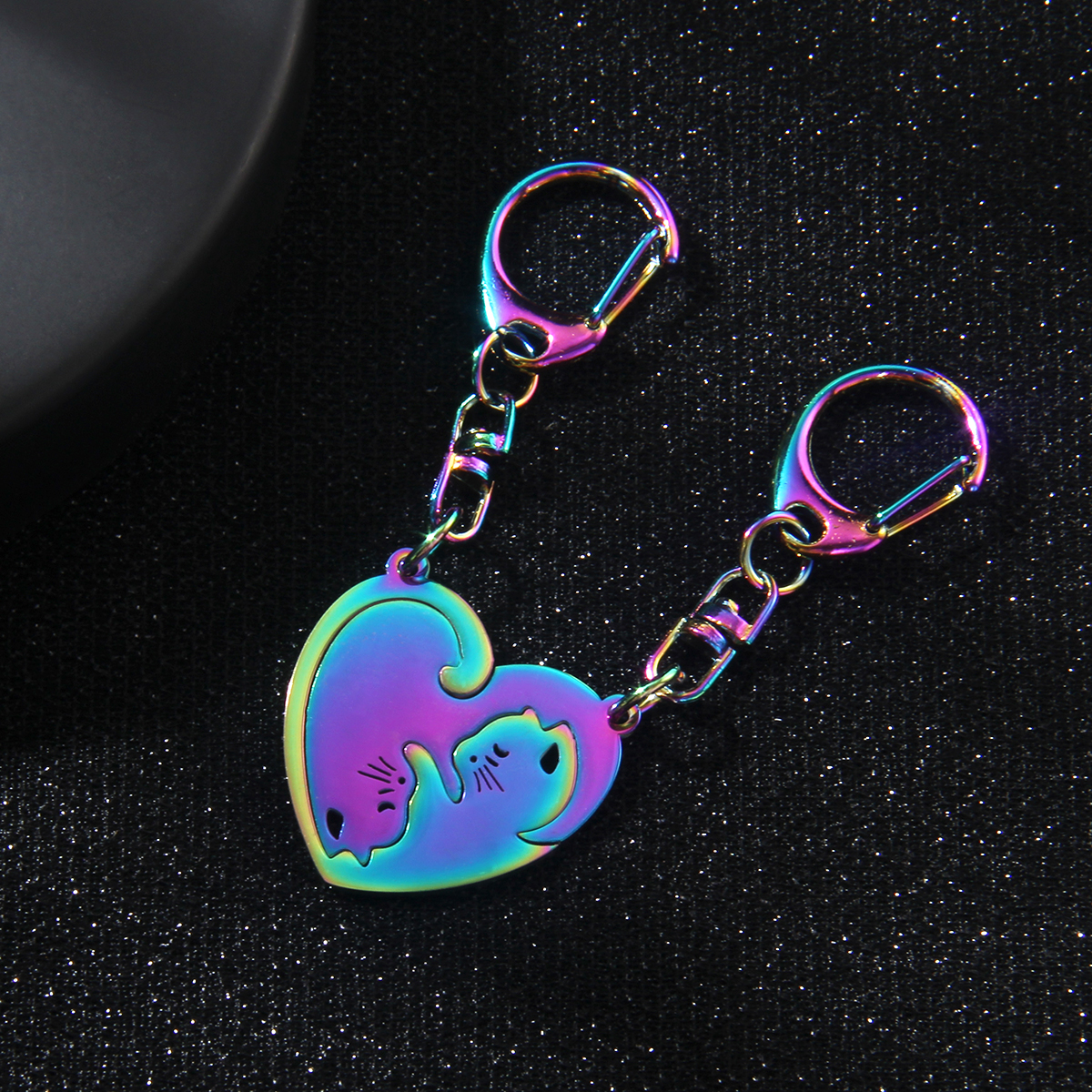 Cute Modern Style Cat 201 Stainless Steel Alloy Plating Bag Pendant Keychain display picture 3