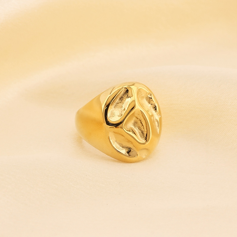 304 Stainless Steel 18K Gold Plated Simple Style Irregular Solid Color Rings display picture 7