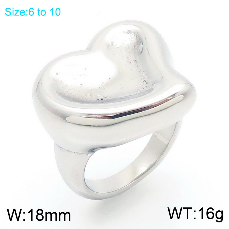 Basic Classic Style Commute Heart Shape Solid Color 304 Stainless Steel 18K Gold Plated Rings In Bulk display picture 8