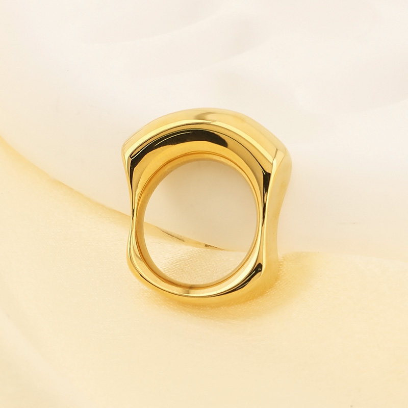 Basic Klassischer Stil Pendeln Geometrisch Einfarbig Edelstahl 304 18 Karat Vergoldet Ringe In Masse display picture 8