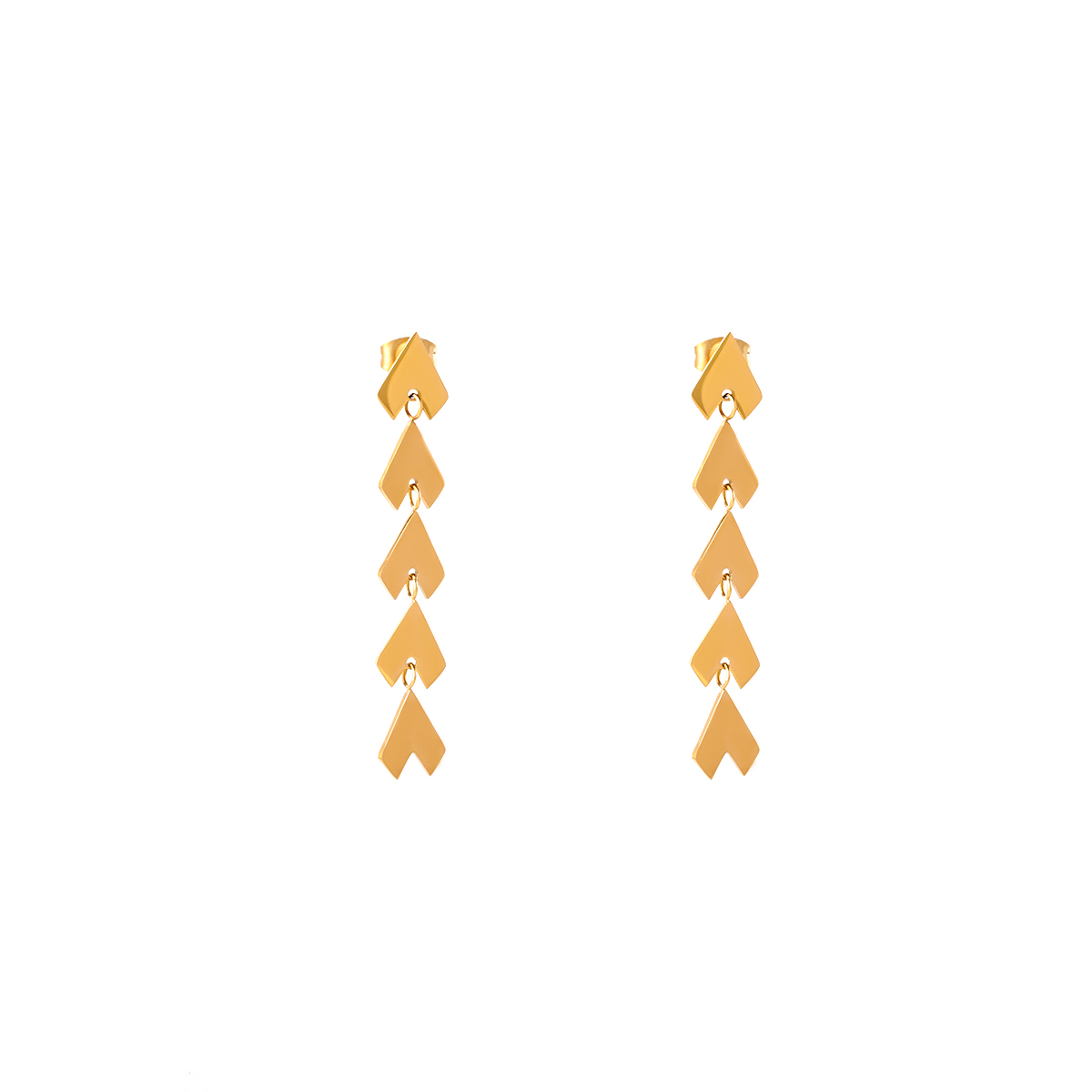 1 Pair IG Style Simple Style Heart Shape Tassel 304 Stainless Steel 18K Gold Plated Drop Earrings display picture 8