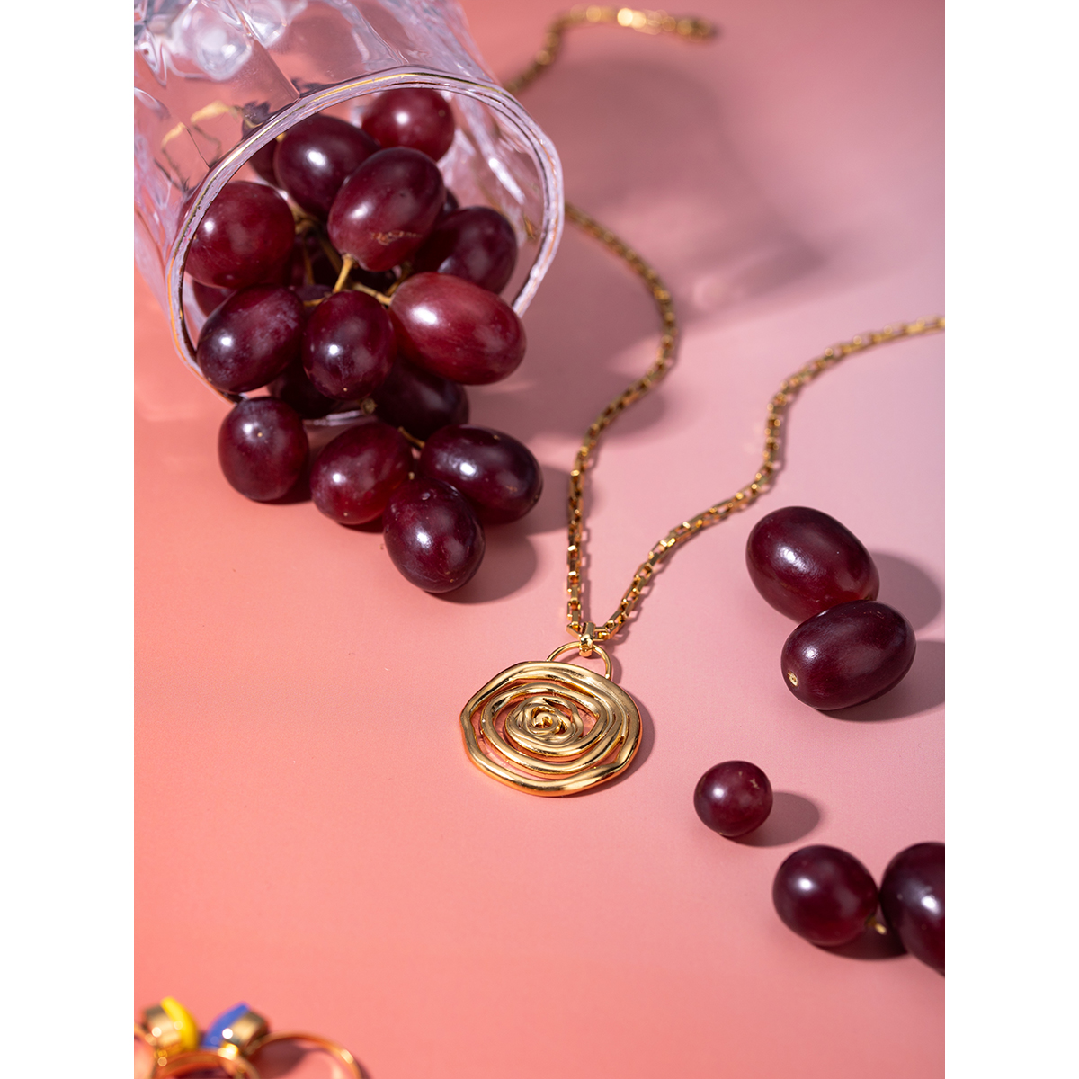 Edelstahl 304 18 Karat Vergoldet IG-Stil Basic Klassischer Stil Spiral- Halskette Mit Anhänger display picture 8