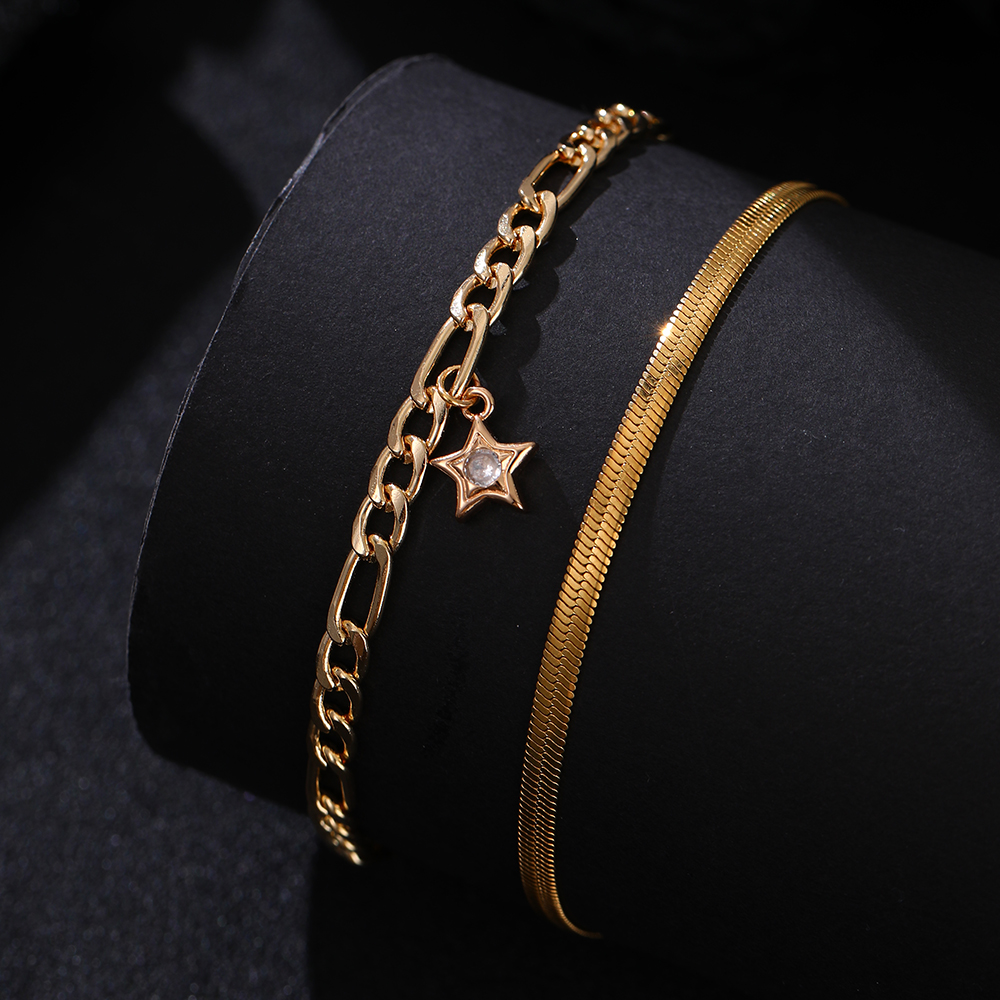 Vacation Beach Tropical Devil's Eye Star Heart Shape Zircon Copper Wholesale Anklet display picture 13