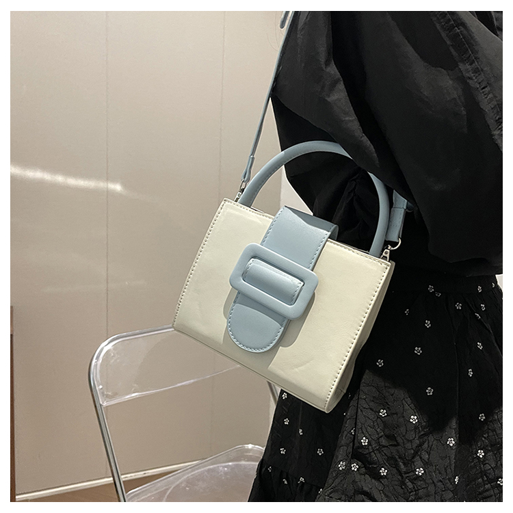 Women's Medium Pu Leather Color Block Solid Color Vintage Style Classic Style Sewing Thread Magnetic Buckle Crossbody Bag display picture 9