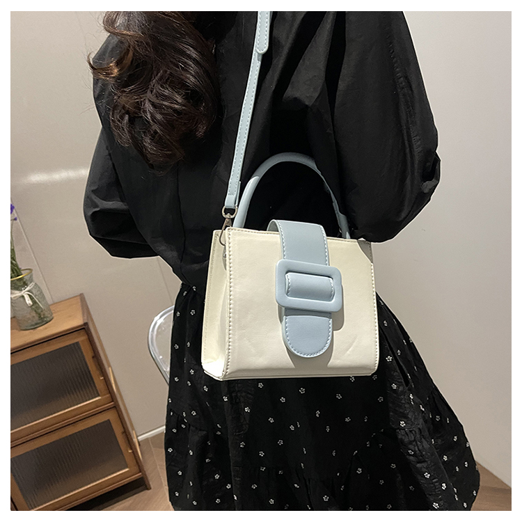 Women's Medium Pu Leather Color Block Solid Color Vintage Style Classic Style Sewing Thread Magnetic Buckle Crossbody Bag display picture 6