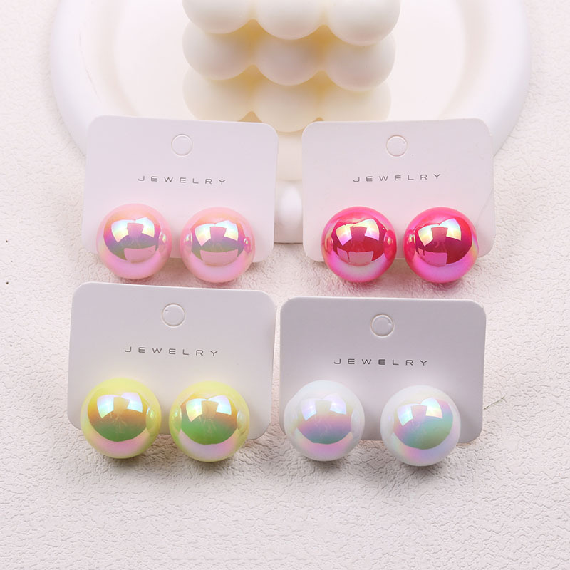 1 Paire Style IG Style Simple Rond Placage Arylique Boucles D'Oreilles display picture 4