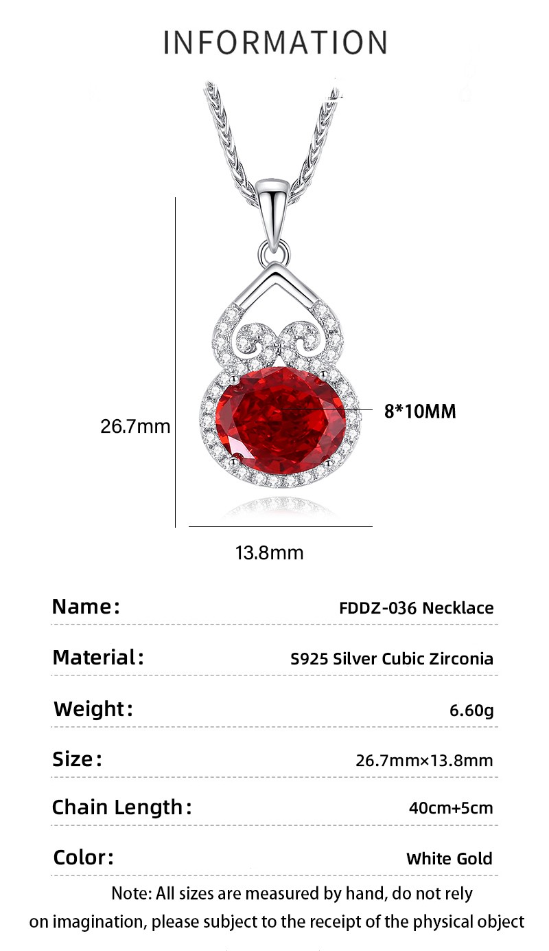 Sterling Silver Elegant Shiny Hollow Out Inlay Gourd Zircon Pendant Necklace display picture 6