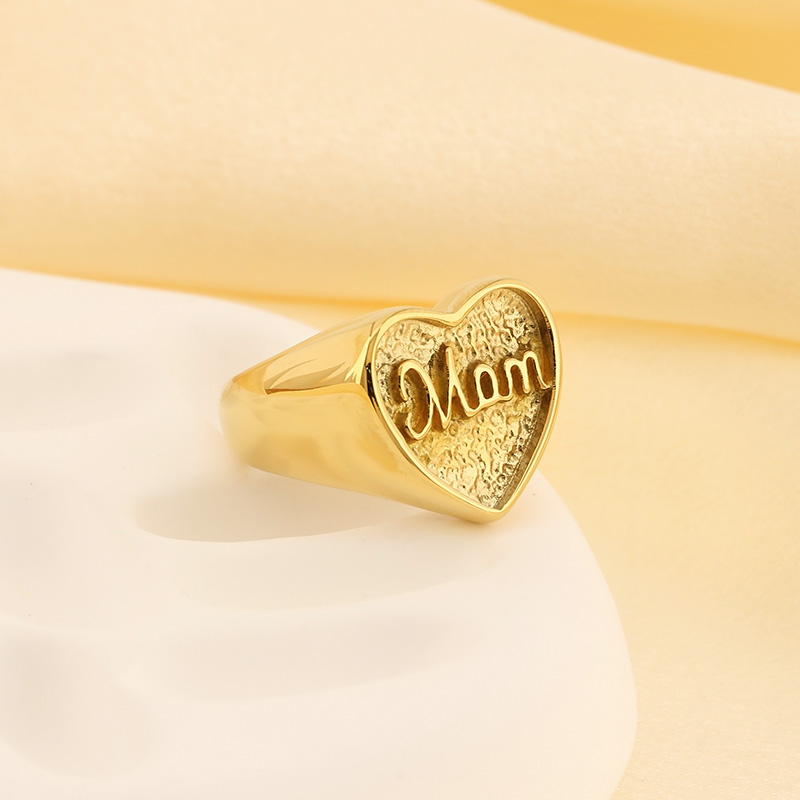 Basic Modern Style Classic Style Letter Heart Shape Solid Color 304 Stainless Steel 18K Gold Plated Rings In Bulk display picture 6