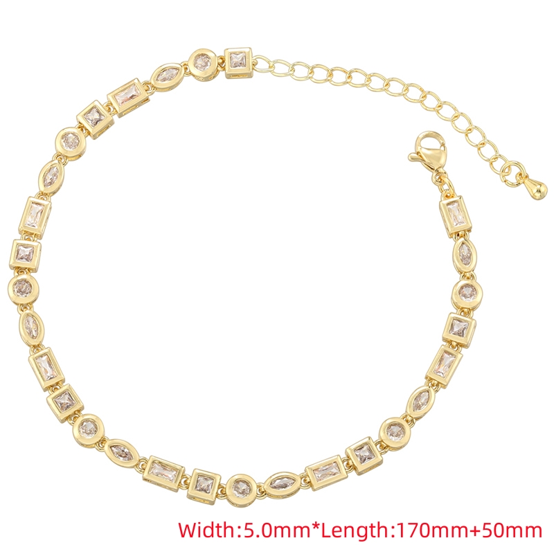 Copper 18K Gold Plated Elegant Luxurious Shiny Plating Inlay Irregular Round Zircon Bracelets Necklace display picture 5