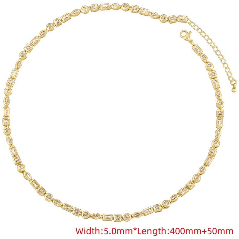 Copper 18K Gold Plated Elegant Luxurious Shiny Plating Inlay Irregular Round Zircon Bracelets Necklace display picture 1