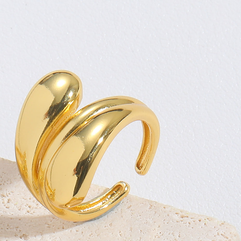 Kupfer Vergoldet Vintage-Stil Einfacher Stil Überzug Einfarbig Offener Ring display picture 1