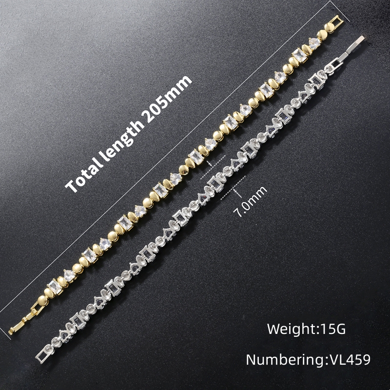Copper 18K Gold Plated Casual Exaggerated Plating Inlay Water Droplets Zircon Bracelets Necklace display picture 6
