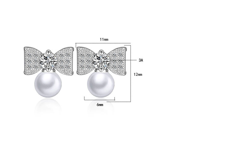 1 Pair Elegant Modern Style Commute Bow Knot Inlay Copper Artificial Pearls Zircon Drop Earrings display picture 8