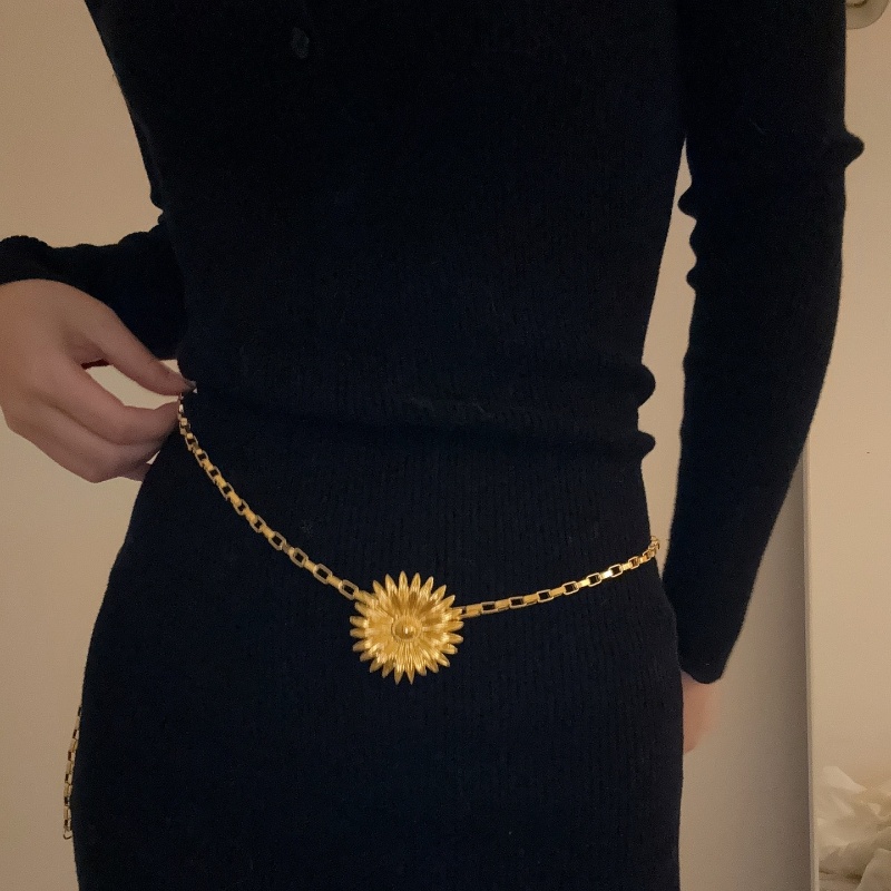 Casual Elegant Vintage Style Chrysanthemum Gold Plated Alloy Copper Wholesale Waist Chain display picture 8