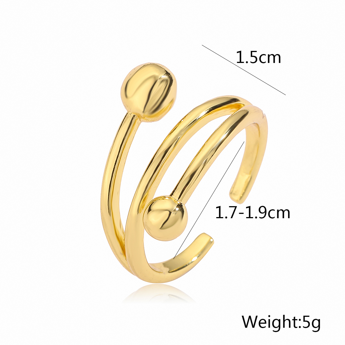 Copper 18K Gold Plated Retro Simple Style Commute Plating Solid Color Bow Knot Open Rings display picture 2