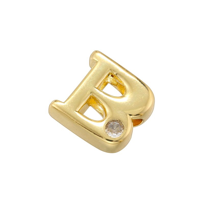 1 Piece 2.5mm Copper Copper Zircon 18K Gold Plated Letter Beads Spacer Bars display picture 6